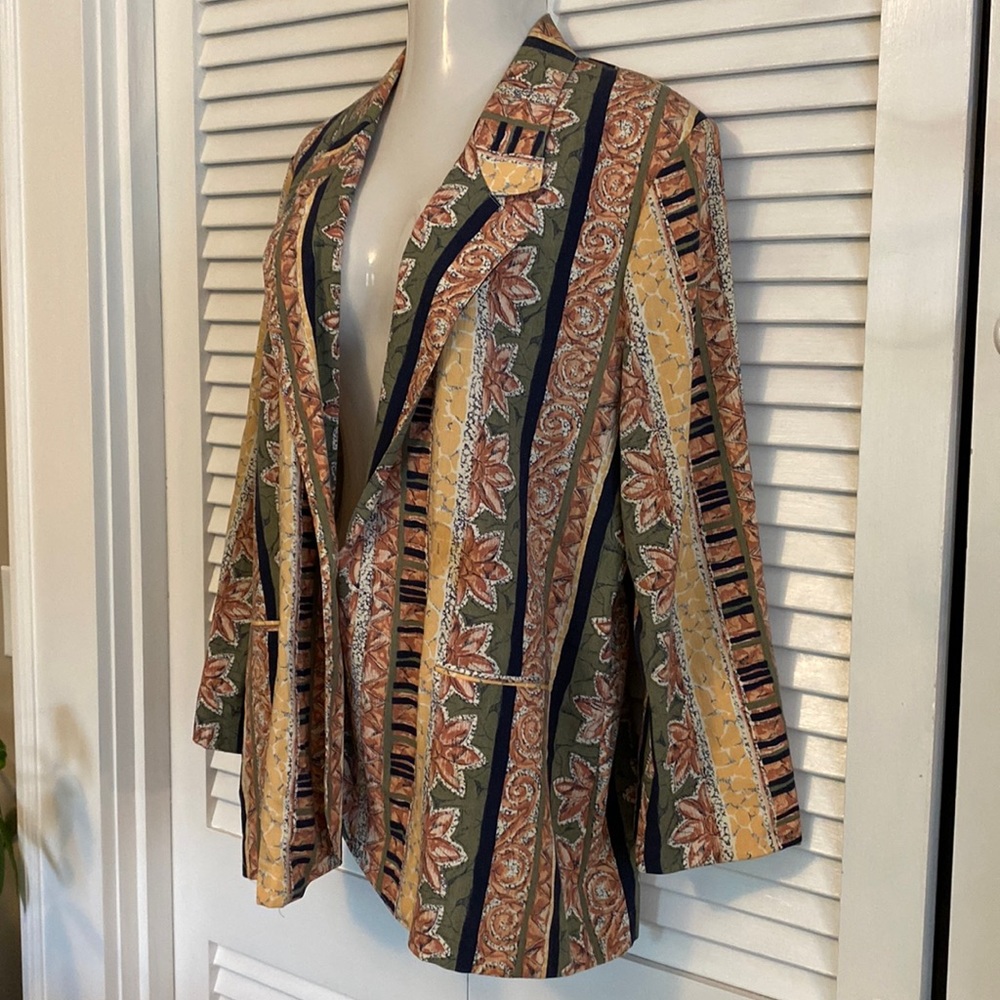 Vintage Toni Garment for CC Magic abstract floral print blazer 12